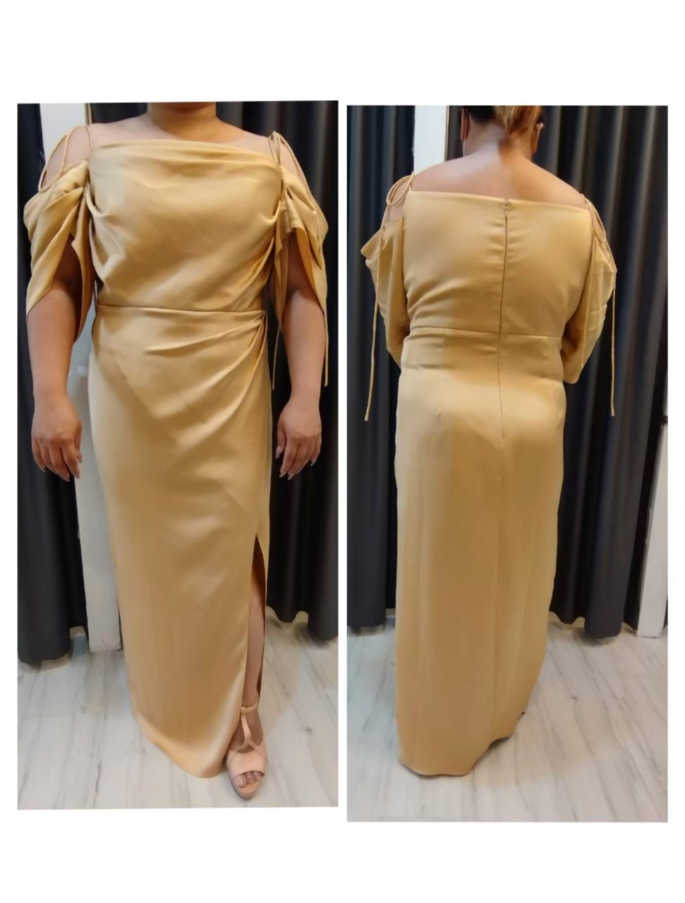 เฟรย่ายาว น้ำตาล 2XL ชุดราตรียาว น้ำตาล