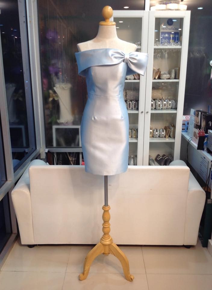 กิ๊บซ่า สั้น ฟ้าอ่อน 2XL(ขาย300) ชุดราตรีสั้น ฟ้า