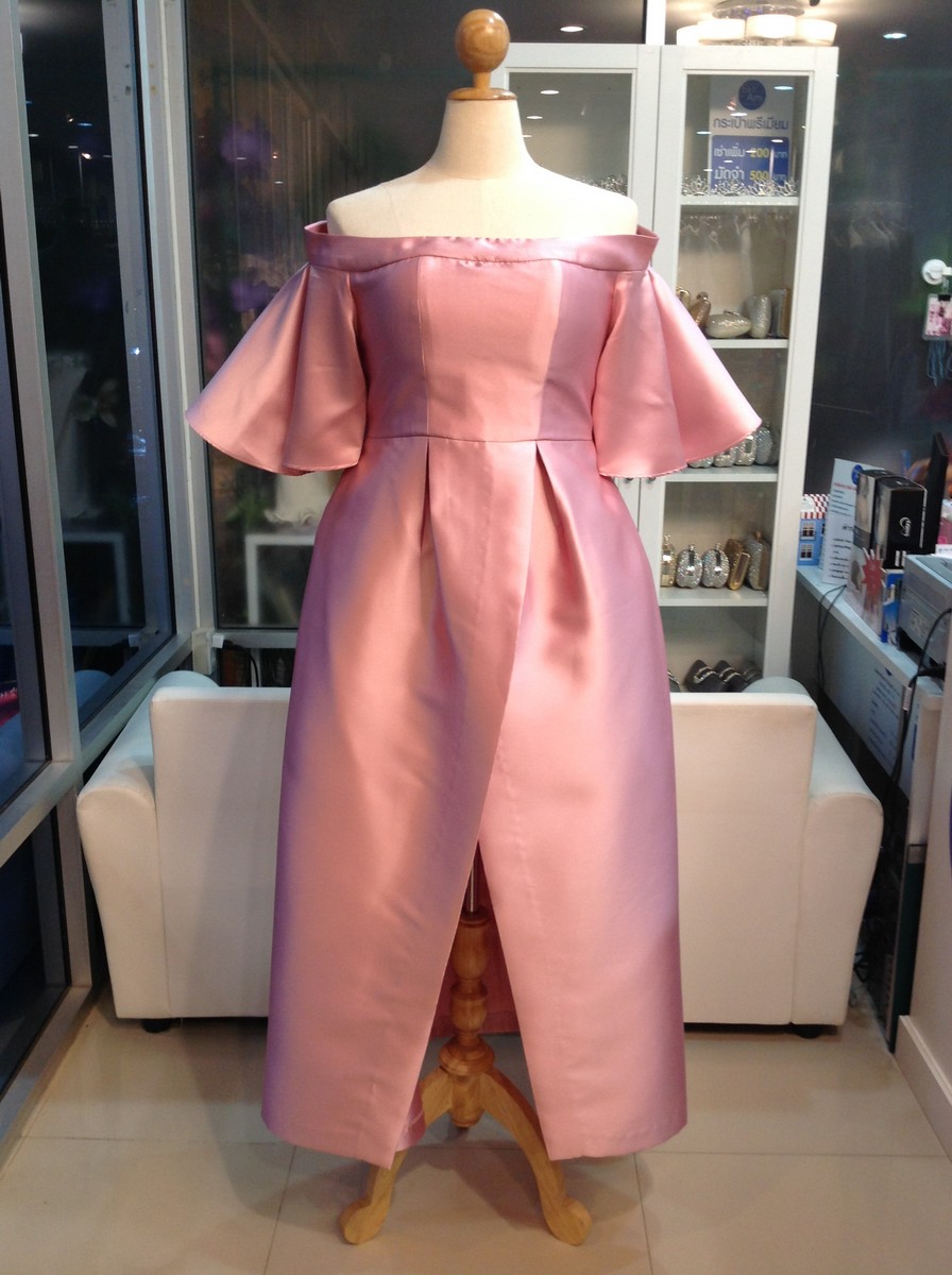 ค้างคาวยาว 8XL กลีบบัว(ขาย 500 บาท) ชุดราตรียาว ชมพู