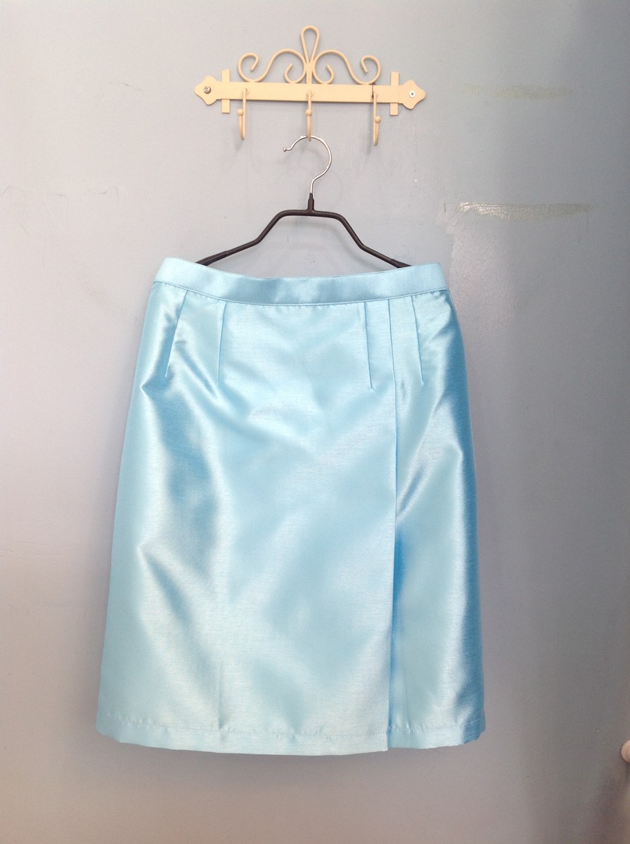 กระโปรง-ไหมเทียม ฟ้า(XL)-06(ห้ามจองหาไม่เจอ) ชุดไทย ฟ้า