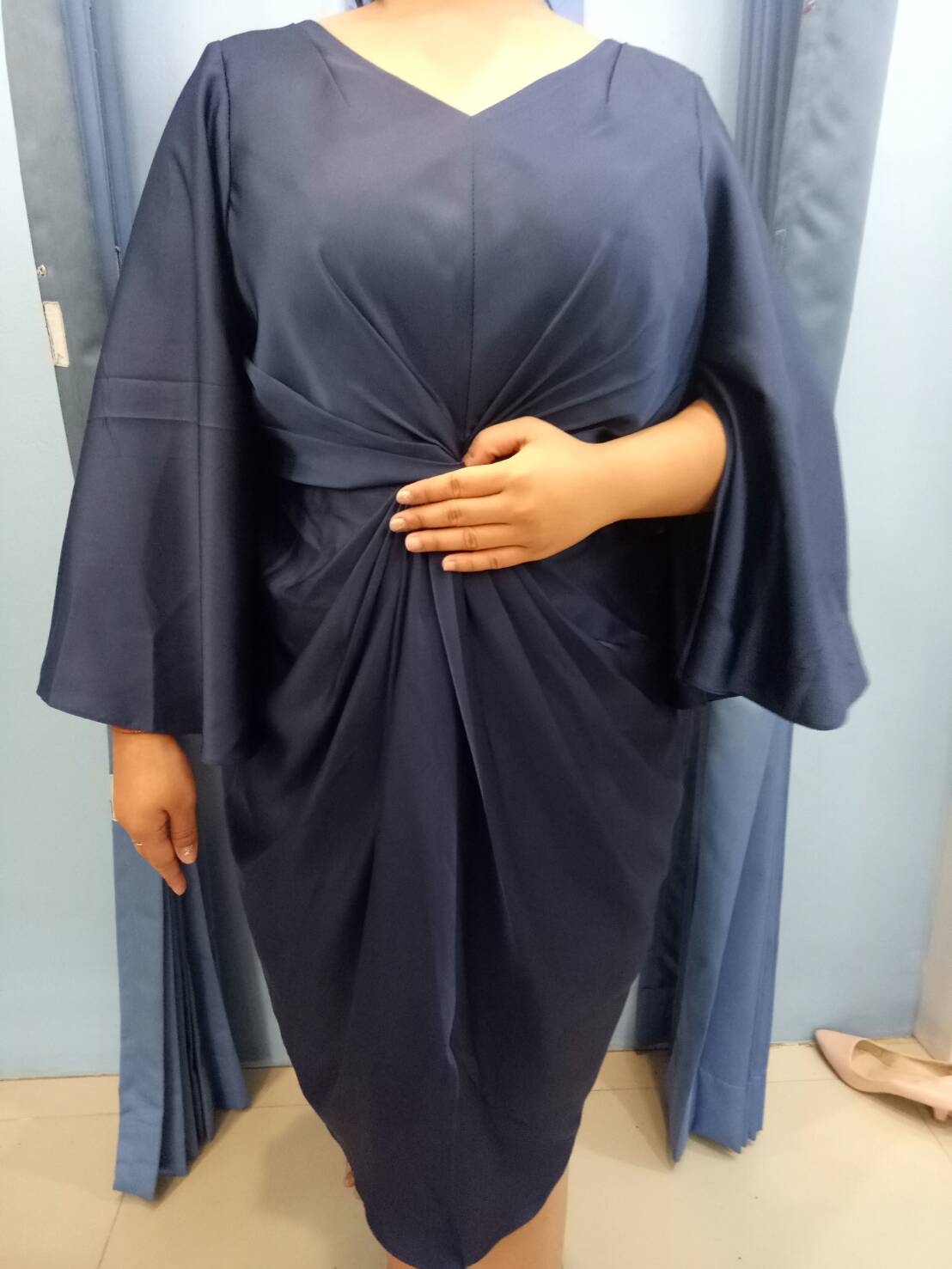 ริณรดาสั้น 2XL กรมท่า(ขาย 500 บาท ) ชุดราตรีสั้น น้ำเงิน