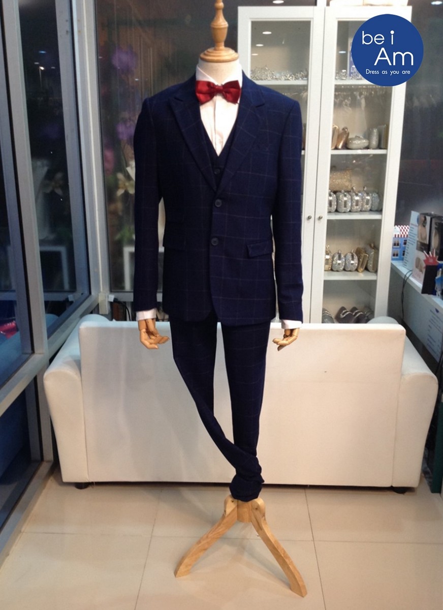 กั๊ก แบรนดอน สูทน้ำเงินลาย Size54 ชุดสูท น้ำเงิน