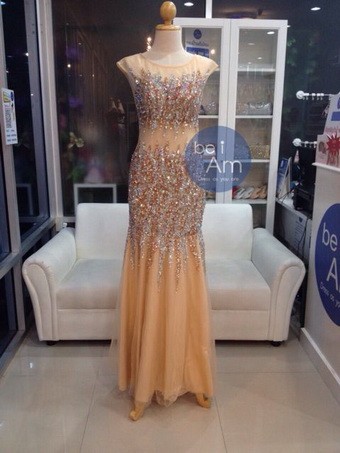 ชุดพรีเมี่ยม ทอง-01 ชุดราตรียาว ทอง
