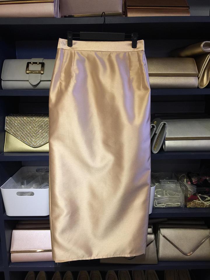 กระโปรง-ไหมเทียมยาว 5XL ทอง-01 ชุดไทย ทอง