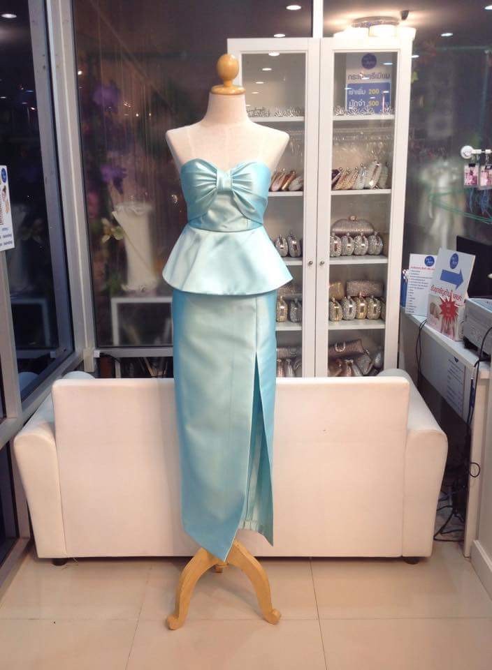 เนโกะ ยาว เขียว -02(ขาย 500 บาท) ชุดราตรียาว เขียว