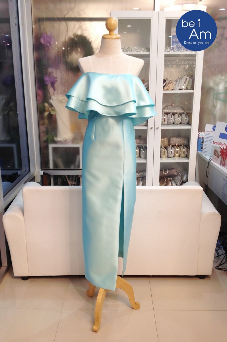 ดับเบิ้ลระบาย ยาว เขียว -02(ขาย 500 บาท) ชุดราตรียาว เขียว