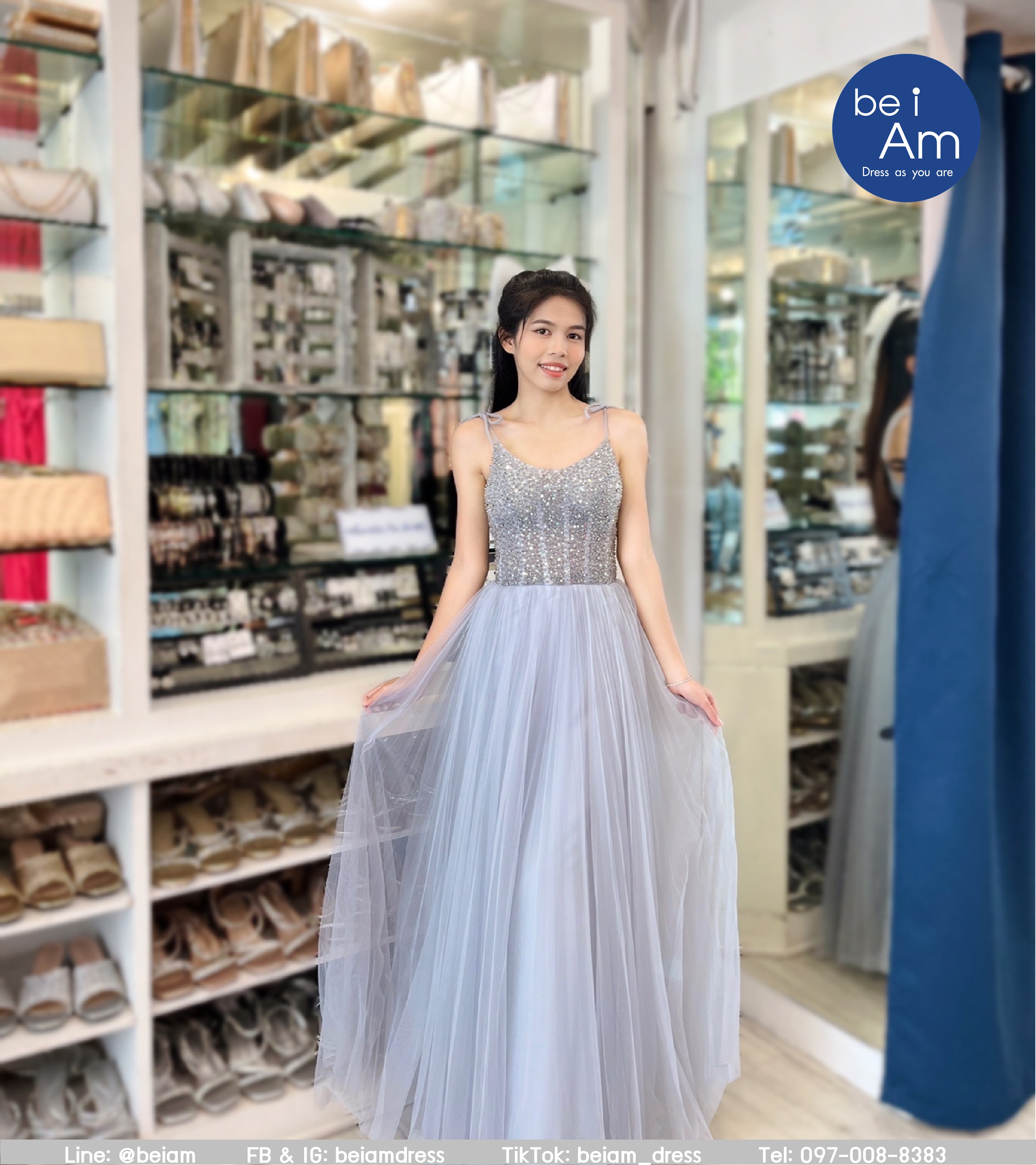 cwn เทเลอร์ยาว เทา ชุดราตรียาว เทา
