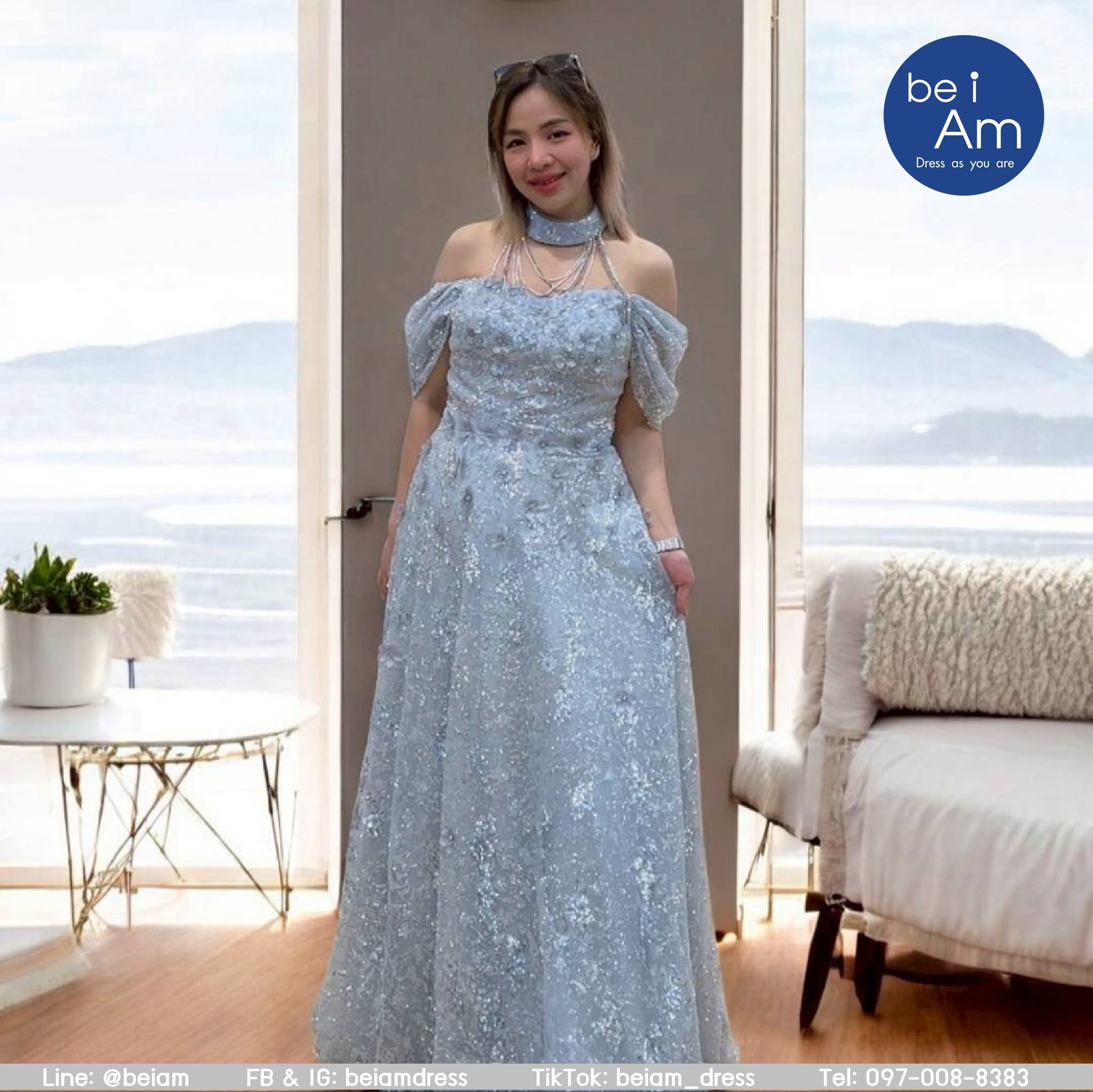 จีเนลล่า ยาว เทา ชุดราตรียาว เทา