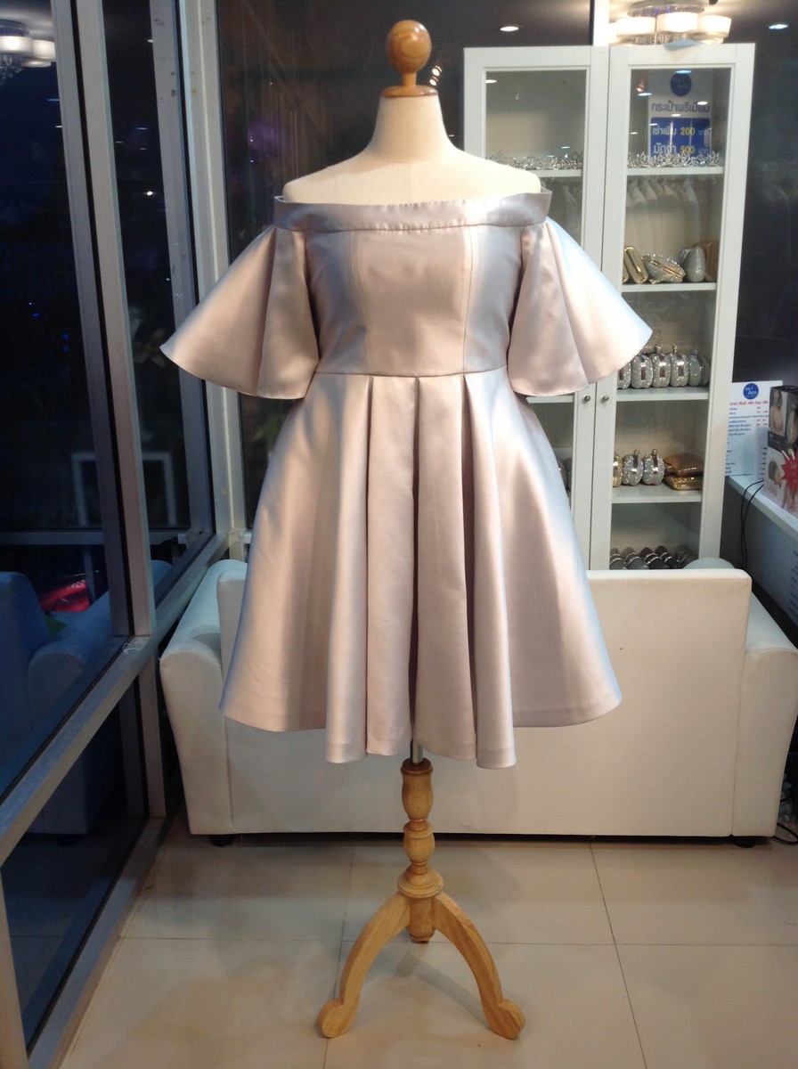 ค้างคาวสั้น 8XL เทา(ขาย 300 บาท) ชุดราตรีสั้น เทา