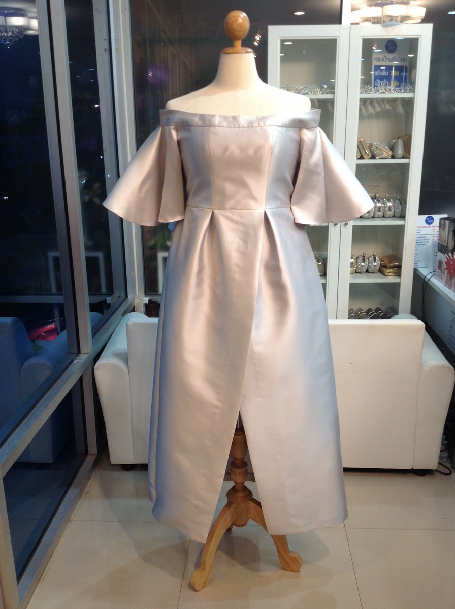 ค้างคาว ยาว เทา 8XL(ขาย 500 บาท) ชุดราตรียาว เทา