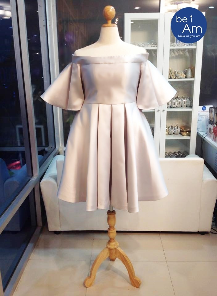 ค้างคาว สั้น เทา 8XL(ขาย 300 บาท) ชุดราตรีสั้น เทา