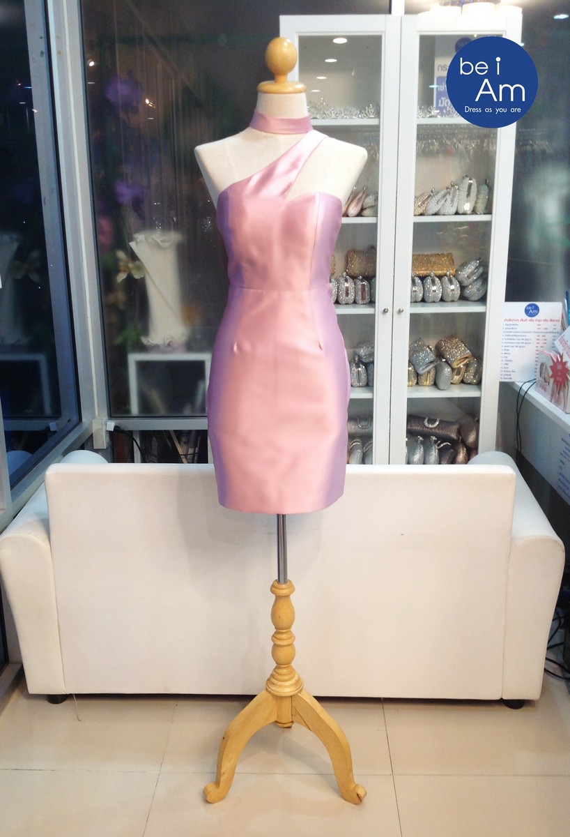สเตลล่า สั้น กลีบบัว-01(ขาย 300 บาท) ชุดราตรีสั้น ชมพู