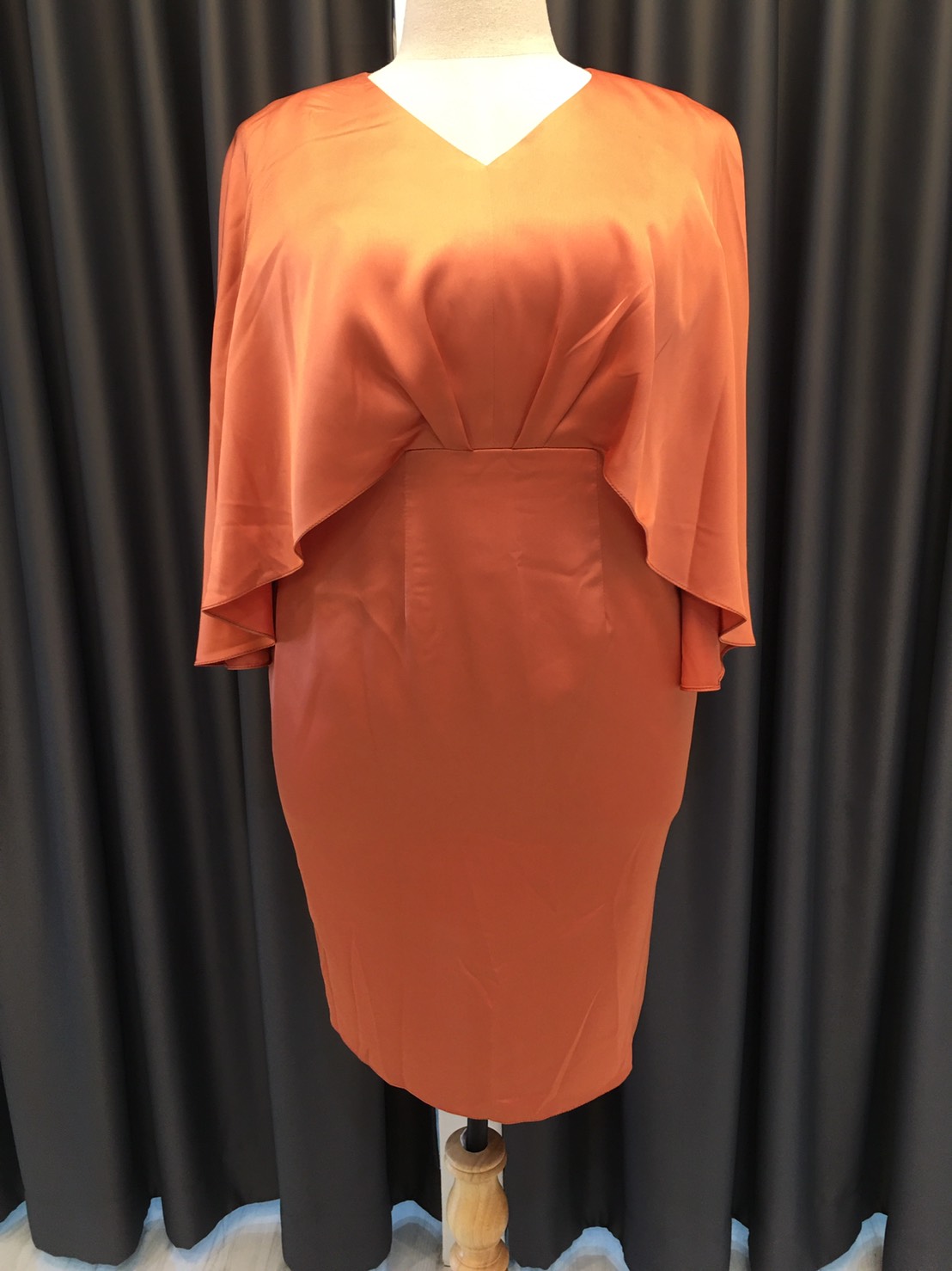 เมลินดาสั้น 2XL คอปเปอร์(ขาย 500 บาท) ชุดราตรีสั้น ส้ม