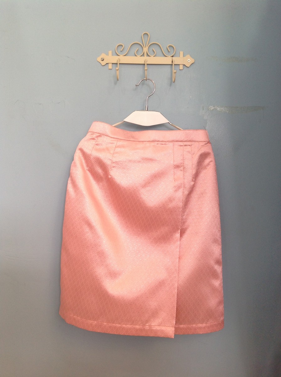กระโปรง-ไหมพิมพ์ลาย ชมพู(N) XL-01 ชุดไทย ชมพู
