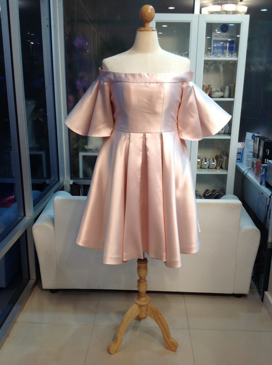 ค้างคาวสั้น 8XL ชมพู(ขาย 300 บาท) ชุดราตรีสั้น ชมพู