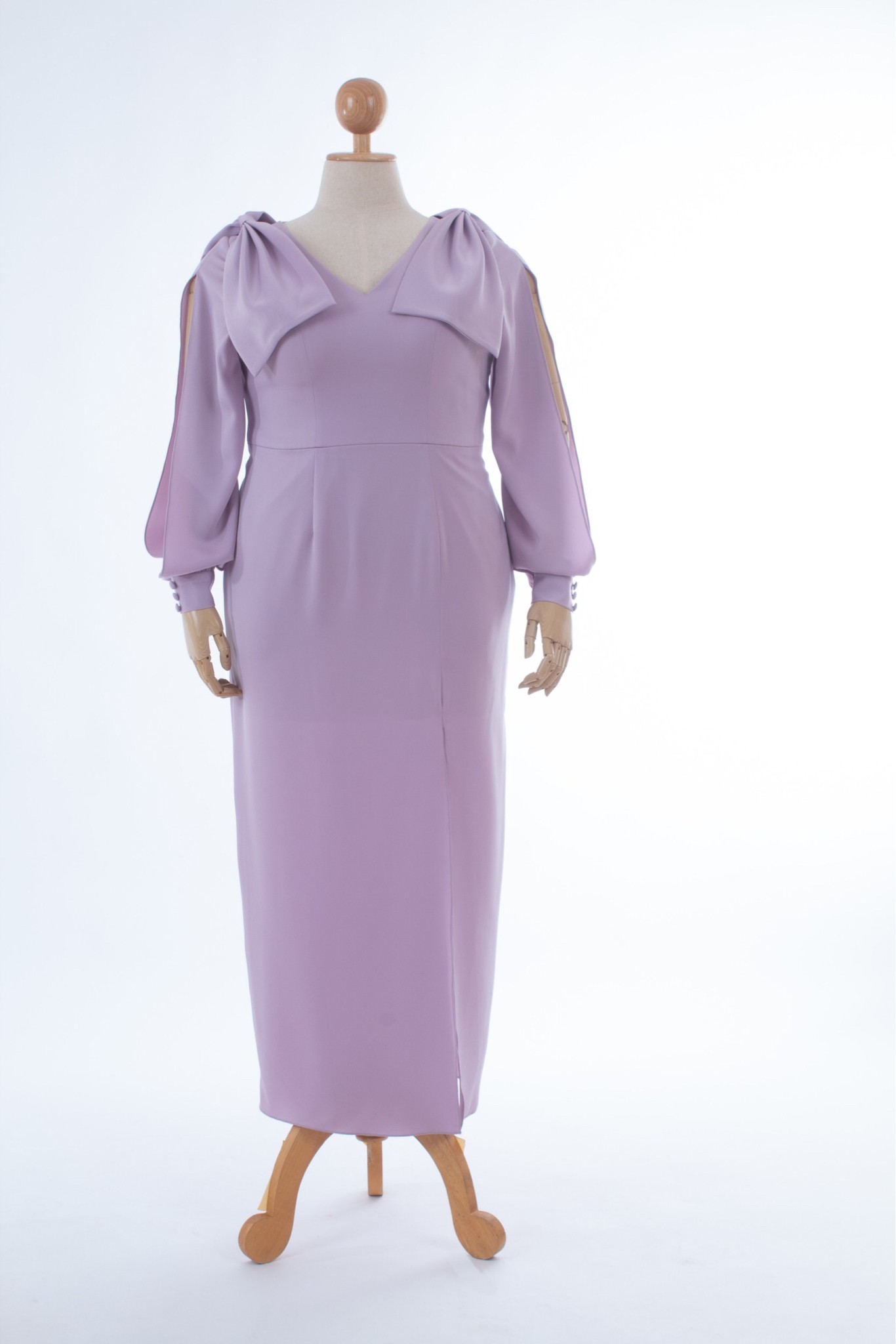 โบโย่ยาว ม่วงอ่อน 2XL ชุดราตรียาว ม่วง