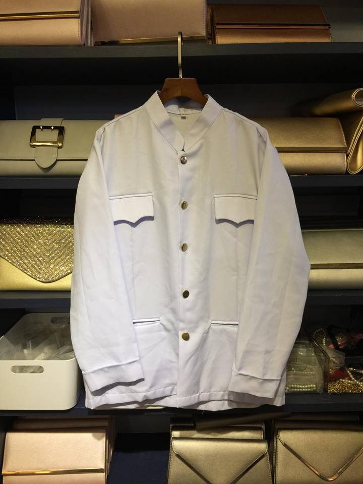 เสื้อราชปะแตน ขาว XXL- 01 ชุดไทย ขาว