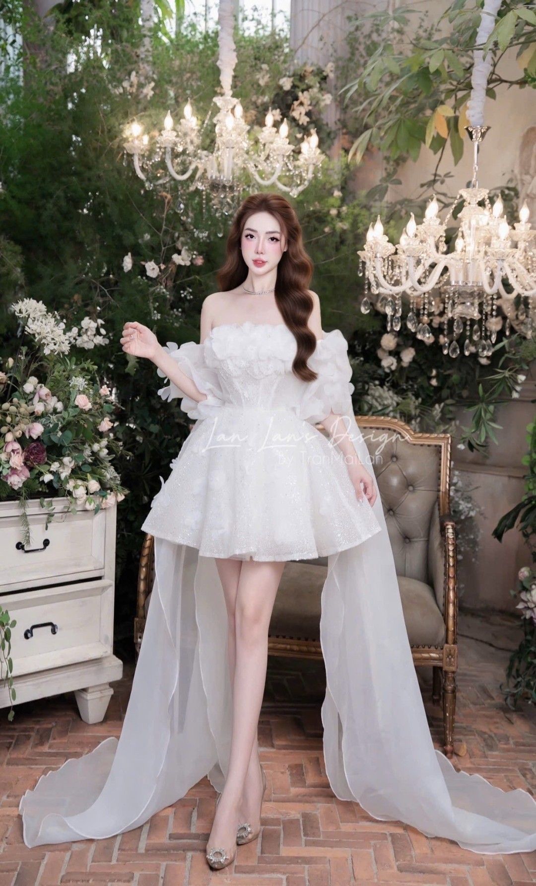 จัสมิน สั้น ขาว ชุดราตรีสั้น ขาว